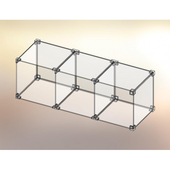 Cubo espositore in Plexiglas® 3x1